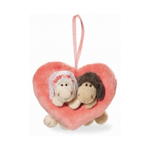 Zawieszka serduszko z owieczkami Married
